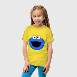 Футболка хлопковая детская Cookie Monster Face, цвет: желтый — фото 2