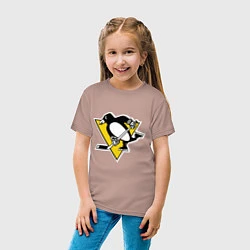 Футболка хлопковая детская Pittsburgh Penguins: Malkin 71, цвет: пыльно-розовый — фото 2