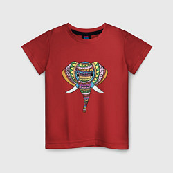Детская футболка Расписная голова слона
