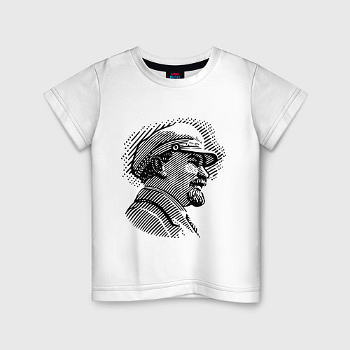 Детская футболка Ленин: гравюра / Белый – фото 1
