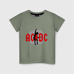 Футболка хлопковая детская AC/DC: Angus Young, цвет: авокадо