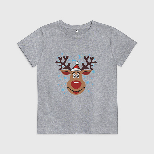 Детская футболка Олень под снегом / Меланж – фото 1