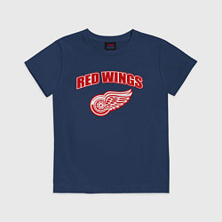 Футболка хлопковая детская Detroit Red Wings, цвет: тёмно-синий