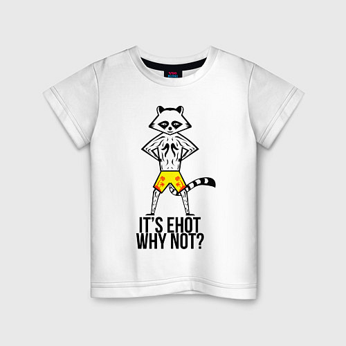 Детская футболка Енот / Белый – фото 1