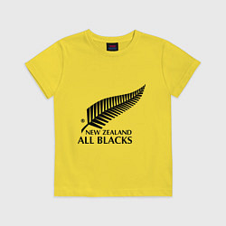 Футболка хлопковая детская New Zeland: All blacks, цвет: желтый