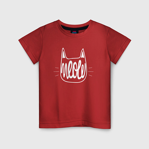 Детская футболка Meow / Красный – фото 1