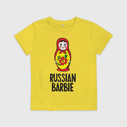 Детская футболка Russian Barbie / Желтый – фото 1