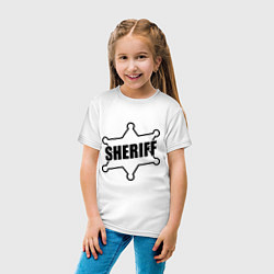 Футболка хлопковая детская Sheriff, цвет: белый — фото 2