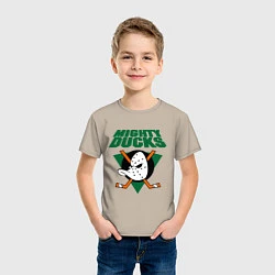 Футболка хлопковая детская Anaheim Mighty Ducks, цвет: миндальный — фото 2