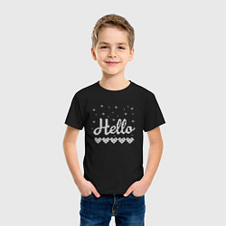 Футболка хлопковая детская Hello. Hearts. Knitting, цвет: черный — фото 2