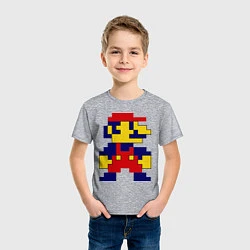Футболка хлопковая детская Pixel Mario, цвет: меланж — фото 2