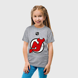 Футболка хлопковая детская New Jersey Devils: Kovalchuk 17, цвет: меланж — фото 2