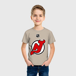 Футболка хлопковая детская New Jersey Devils: Kovalchuk 17, цвет: миндальный — фото 2