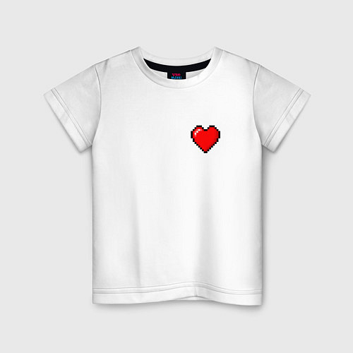 Детская футболка Пиксельное сердце / Белый – фото 1