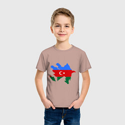 Футболка хлопковая детская Azerbaijan map, цвет: пыльно-розовый — фото 2