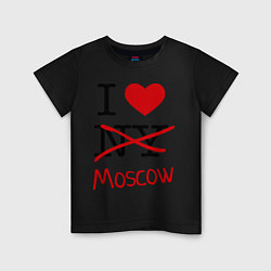 Футболка хлопковая детская I love Moscow, цвет: черный
