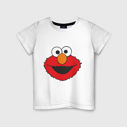 Футболка хлопковая детская Elmo Face, цвет: белый