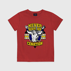 Футболка хлопковая детская Never Give Up: Cenation, цвет: красный