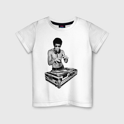 Детская футболка Брюс Ли Dj / Белый – фото 1