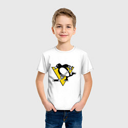 Футболка хлопковая детская Pittsburgh Penguins, цвет: белый — фото 2