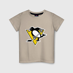 Футболка хлопковая детская Pittsburgh Penguins, цвет: миндальный