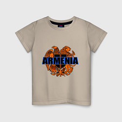 Футболка хлопковая детская Армения, цвет: миндальный
