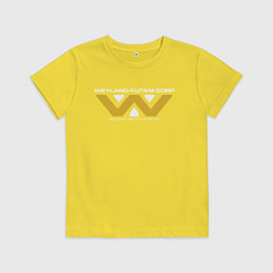 Футболка хлопковая детская Weyland-Yutani, цвет: желтый