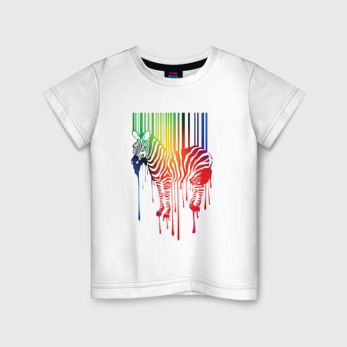 Детская футболка Color zebra / Белый – фото 1