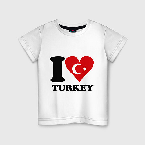 Детская футболка I love turkey / Белый – фото 1