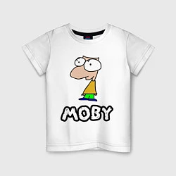 Футболка хлопковая детская Moby, цвет: белый
