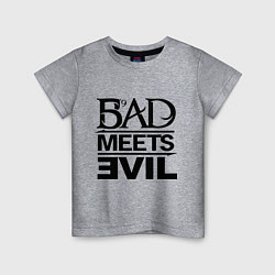 Футболка хлопковая детская Bad Meets Evil, цвет: меланж