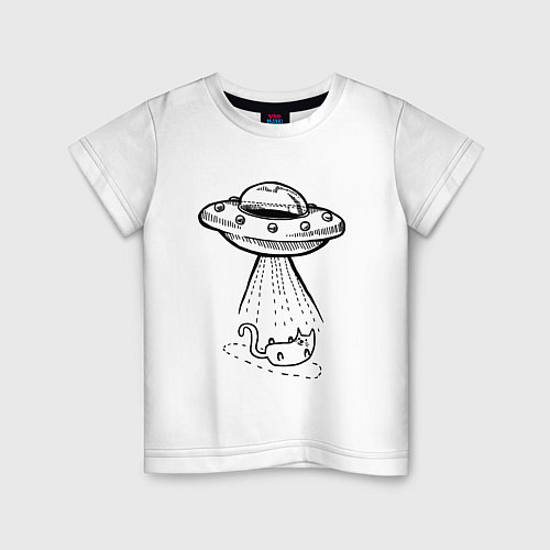 Детская футболка Ufo cat / Белый – фото 1