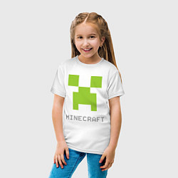 Футболка хлопковая детская Minecraft logo grey, цвет: белый — фото 2