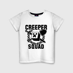 Футболка хлопковая детская Creeper Squad, цвет: белый