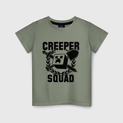 Футболка хлопковая детская Creeper Squad, цвет: авокадо
