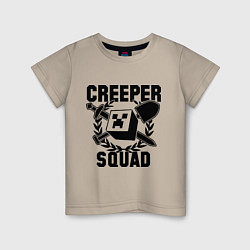 Футболка хлопковая детская Creeper Squad, цвет: миндальный