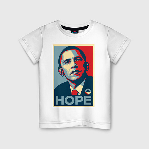 Детская футболка Obama hope vert / Белый – фото 1