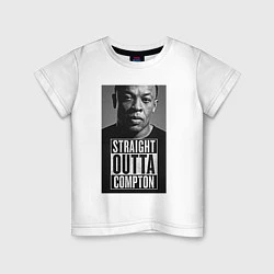 Футболка хлопковая детская Dr. Dre: Straight Outta, цвет: белый