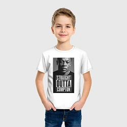 Футболка хлопковая детская Dr. Dre: Straight Outta, цвет: белый — фото 2