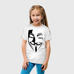 Футболка хлопковая детская Vendetta Mask, цвет: белый — фото 2