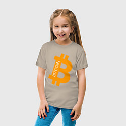 Футболка хлопковая детская Bitcoin Boss, цвет: миндальный — фото 2
