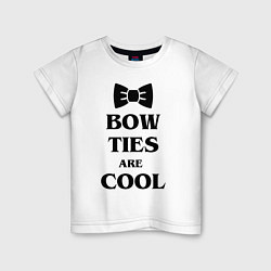 Футболка хлопковая детская Bow ties are cool, цвет: белый