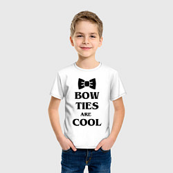 Футболка хлопковая детская Bow ties are cool, цвет: белый — фото 2