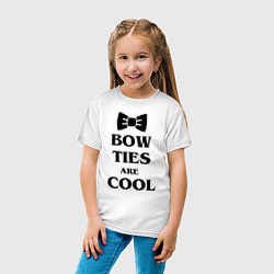 Футболка хлопковая детская Bow ties are cool, цвет: белый — фото 2