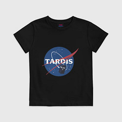 Футболка хлопковая детская Tardis NASA, цвет: черный