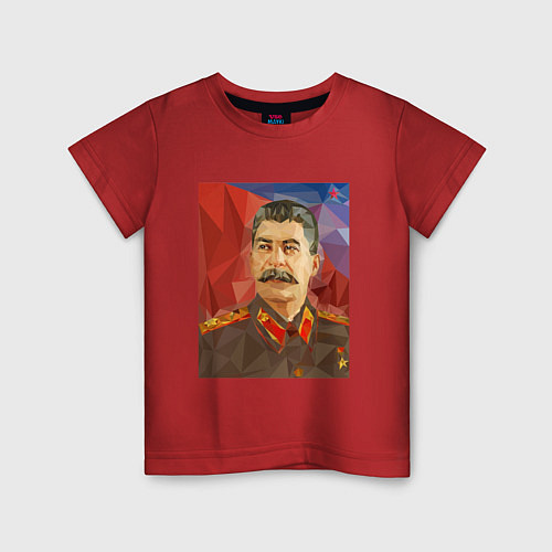 Детская футболка Сталин: полигоны / Красный – фото 1