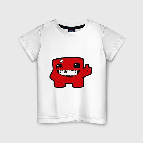 Детская футболка Super Meat Boy / Белый – фото 1