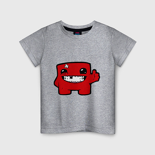 Детская футболка Super Meat Boy / Меланж – фото 1