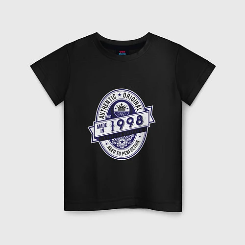 Детская футболка Made in 1998 / Черный – фото 1