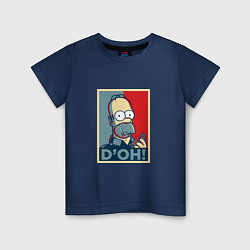 Футболка хлопковая детская D'oh Poster, цвет: тёмно-синий